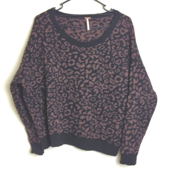 Free People Sweaters - Free People Cheetah Print Sweater Alpaca/Wool Blend Medium